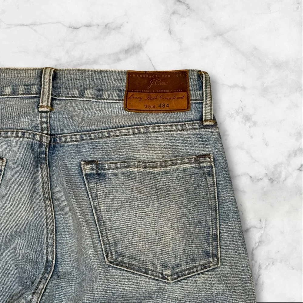 J Crew 484 Style Mens Jeans Extra Slim Fit Light Wash Denim Size 28 x 32 Kaihara